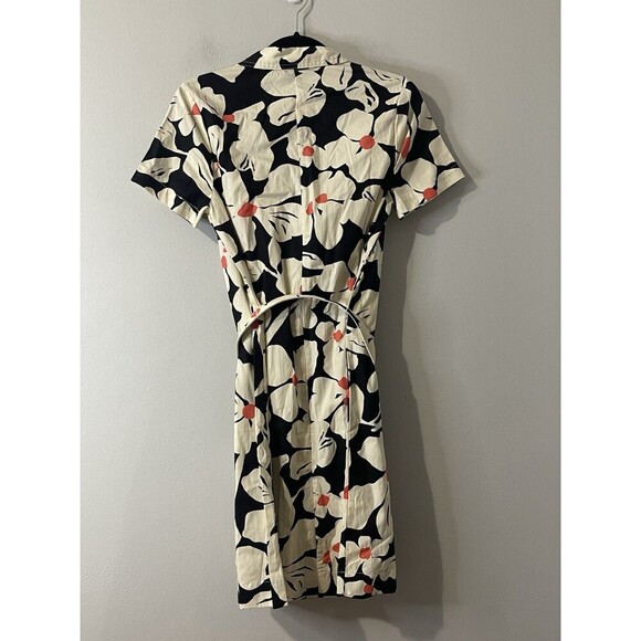 MODCLOTH Floral Button Front Shirt Dress Size Small Black White NEW Retro Casual - Picture 4 of 11